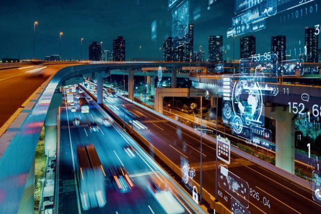 Transportation and technology concept. ITS (Intelligent Transport Systems). Mobility as a service.